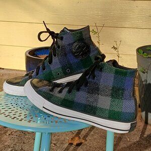 Converse x Woolrich Hi Tops 2015 Collab Wool Plaid 'Black Thunder' NWOB Sz M6 W8
